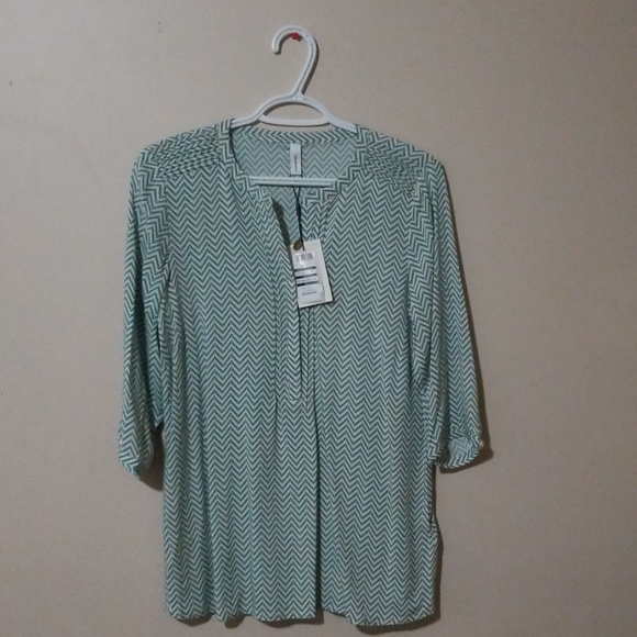 🌹Aqua Green Blouse - Picture 2 of 6